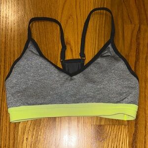 Gray and Yellow Women's Sports Bra